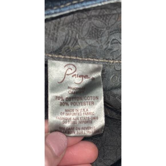 PAIGE Hidden Hills Bootcut Jeans Dark Wash Size 29 Premium Denim MidRise Flare - Picture 7 of 10